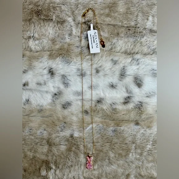 *NWT* Alex and Ani Peeps Pink Crystal Bunny Pendant Necklace